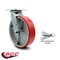 Service Caster 8 Inch Red Poly on Cast Iron Swivel Caster with Roller Bearing and Swivel Lock SCC-30CS820-PUR-RS-BSL - alternate 2